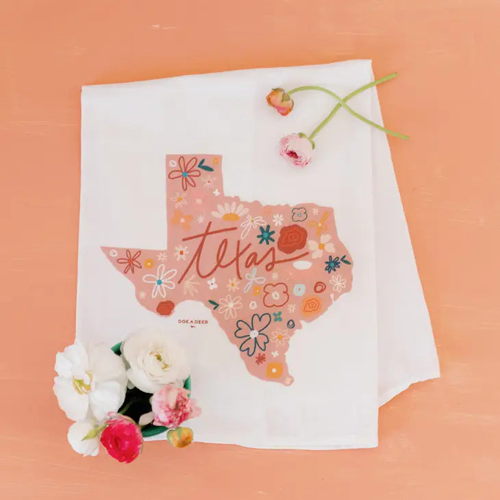 Texas Floral Flour Sack Kitchen Towel