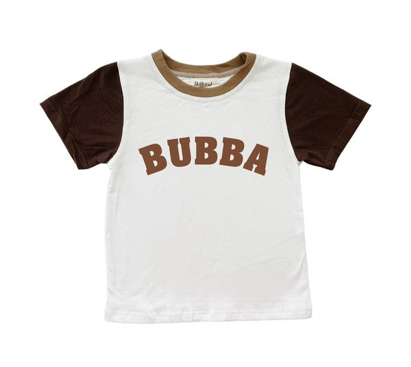 Bubba Cinnamon Brown Color Block Graphic Toddler Boys Tee