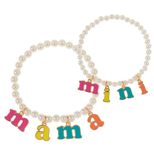 Summer Lovin' Mama and Mini Pearl Beaded Stretch Bracelet