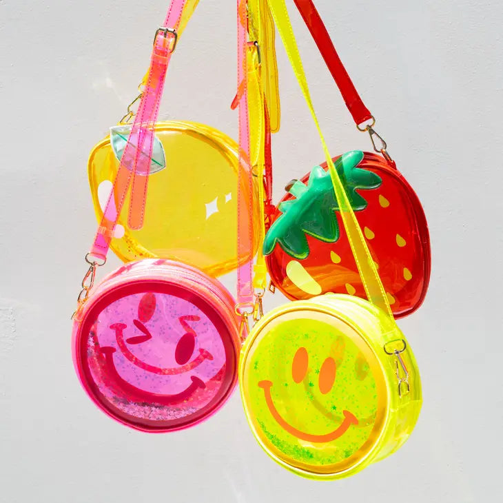 Hot Pink Winky Face Emoji Jelly Novelty Handbag