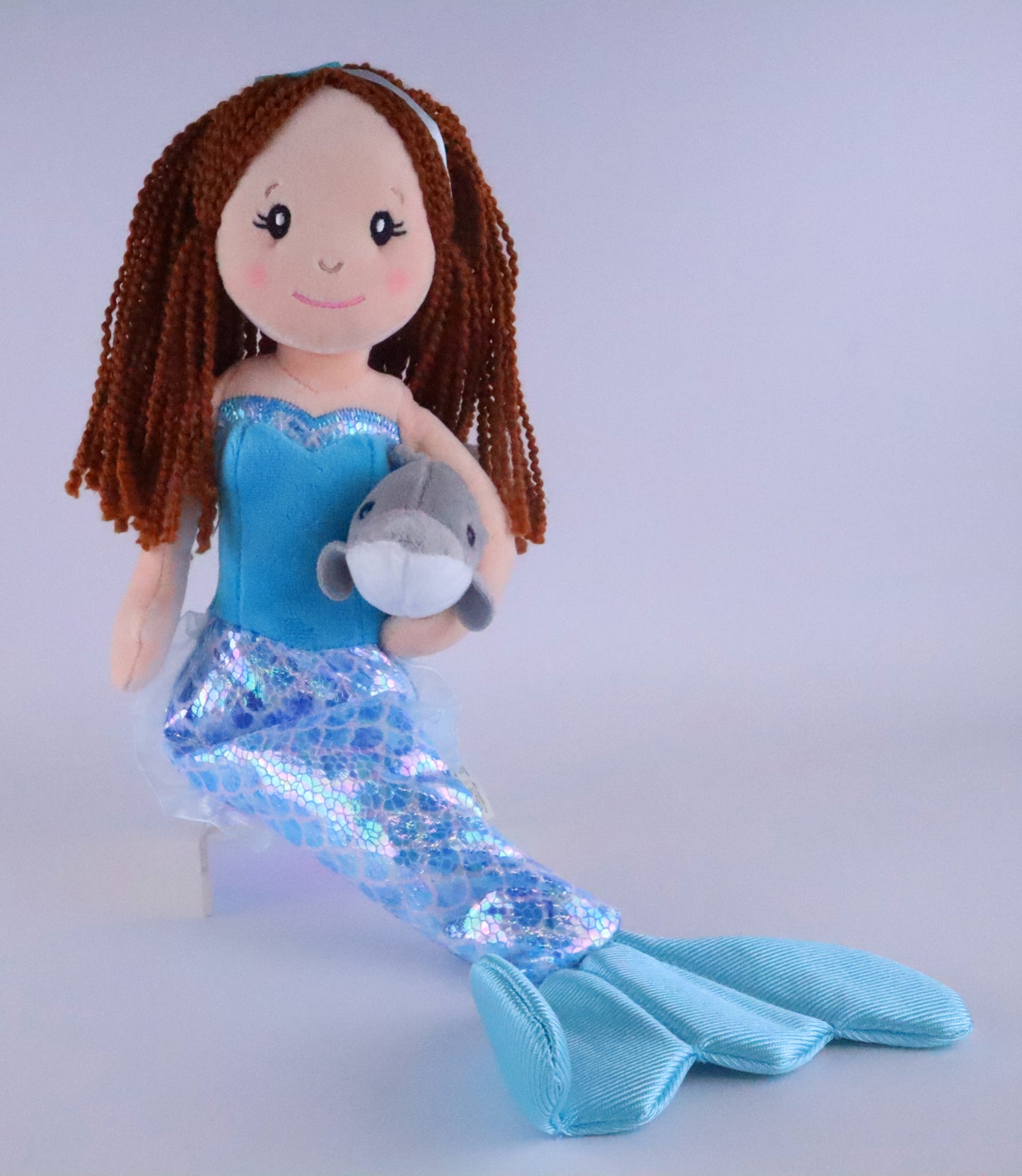 Ginger Holographic Soft Plush Mermaid Doll- 17"