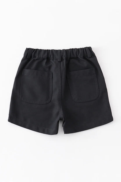 Black Pocket Toddler Boy Cargo Shorts