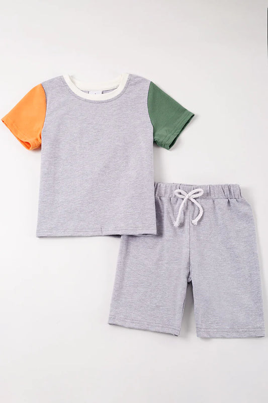 Fresh Prince Light Grey Drawstring Toddler Boy T-shirt and Short Set