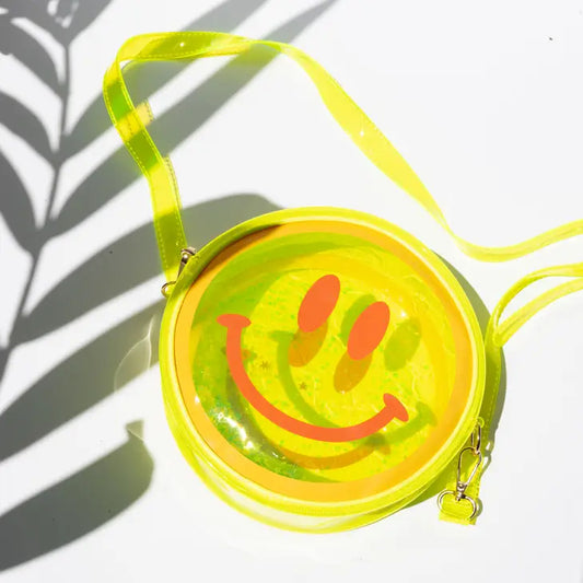 Lemon Yellow Winky Face Emoji Jelly Novelty Handbag