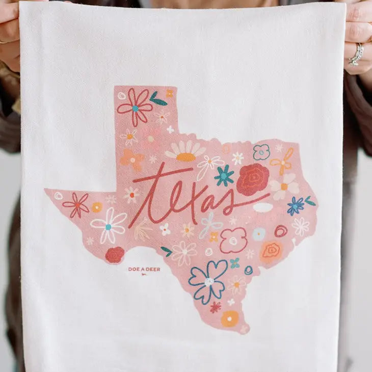 Texas Floral Flour Sack Kitchen Towel