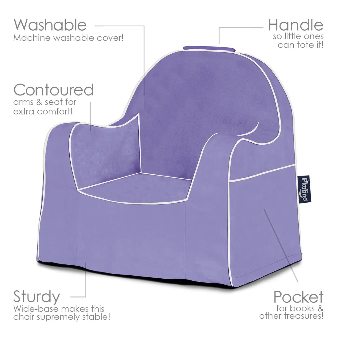 Viola con bordino bianco Little Reader Chair