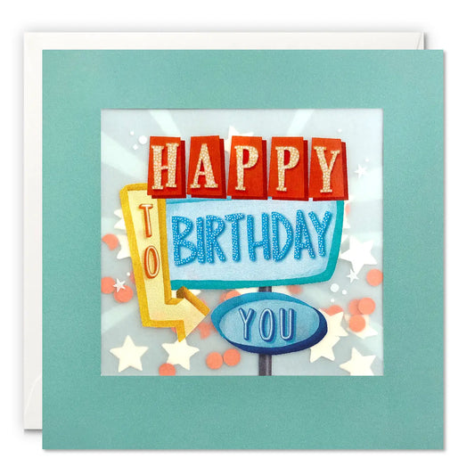 Happy Birthday Bright Sign Paper Confetti Greeting Card