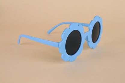 Sky Blue Flower Toddler Kids Sunglasses