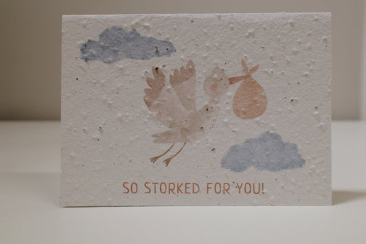 So Storked For You Plantable Card