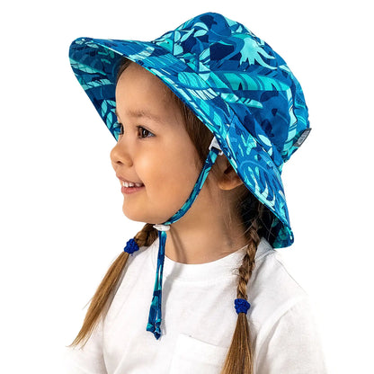 Cool Blue Tropical Cotton Bucket Hat