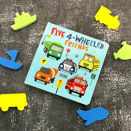 Five 4-Wheeled Friends- Touch and Feel Sound Book