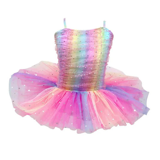 Rainbow Ruched Sparkle Ballet Tutu