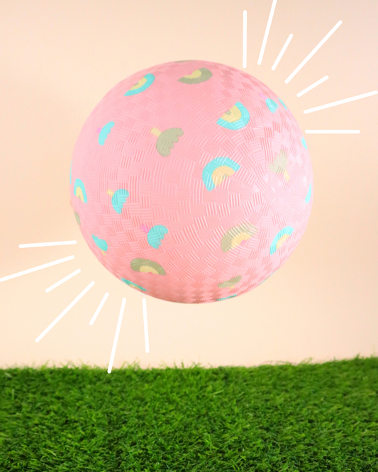 7"  Lemonade Pink Rainbow Playground Ball