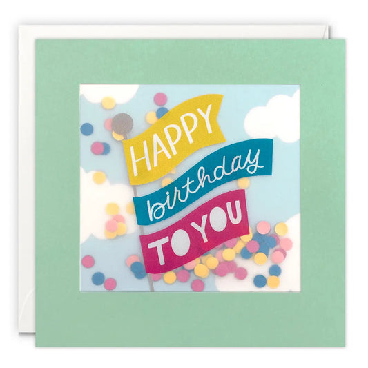 Happy Birthday Flags Paper Confetti Greeting Card