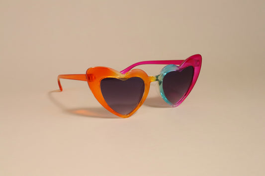 Retro Rainbow Heart Toddler Kids Sunglasses