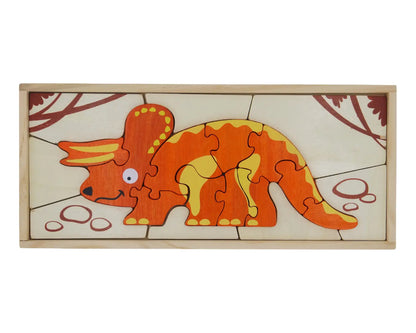 Triceratops Skeleton Double Sided Dinosaur Puzzle