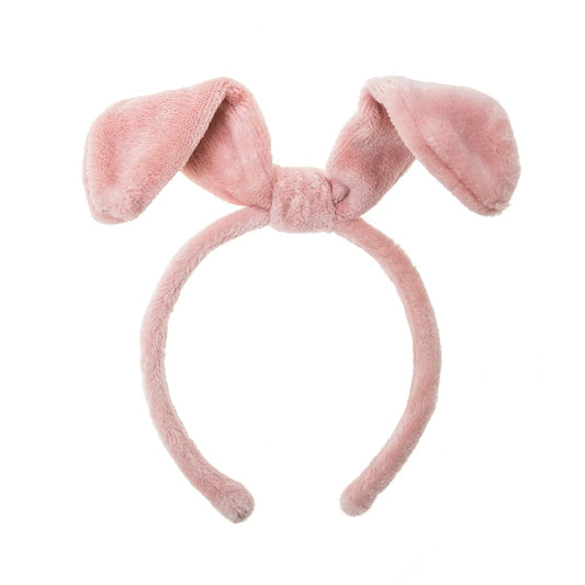 Fascia per bambini con soffici orecchie da coniglio color malva