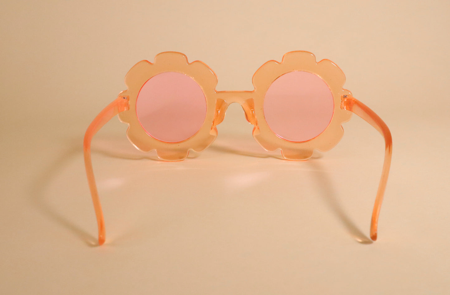 Clear Peach Orange Flower Toddler Kids Sunglasses