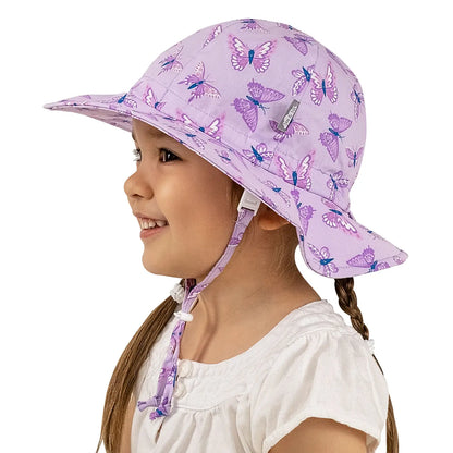 Lilac Butterfly Cotton Floppy Sun Hat