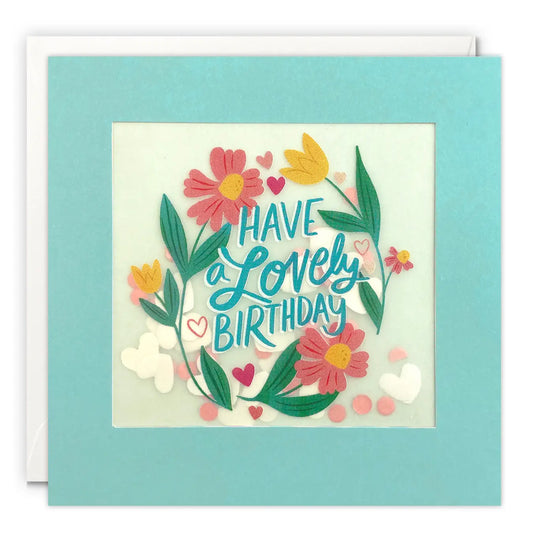 Cartolina d'auguri di coriandoli di fiori di compleanno incantevole