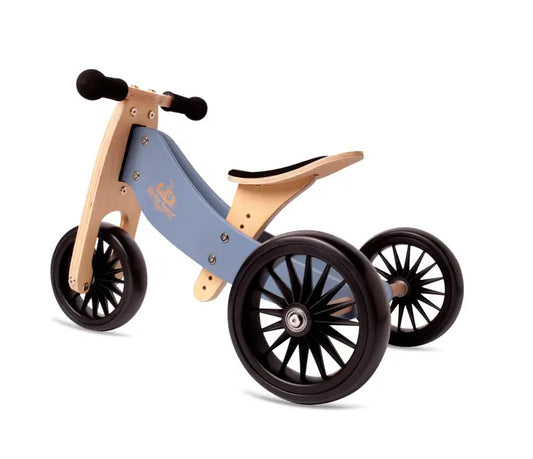 Slate Blue Tiny Tot Plus Bicicletta e triciclo in legno 2 in 1