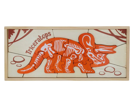 Triceratops Skeleton Double Sided Dinosaur Puzzle